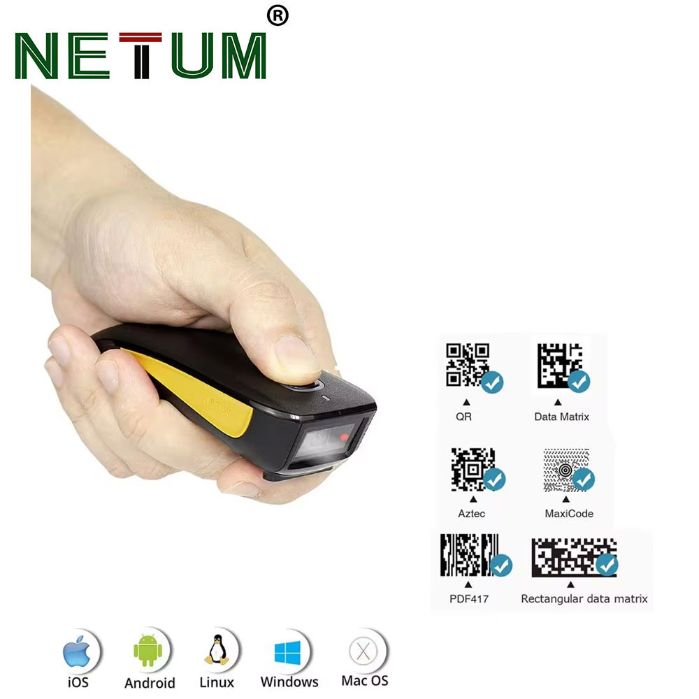 Industrial Laser Beam - NETUM C750 Bluetooth 2D Barcode Scanner,
