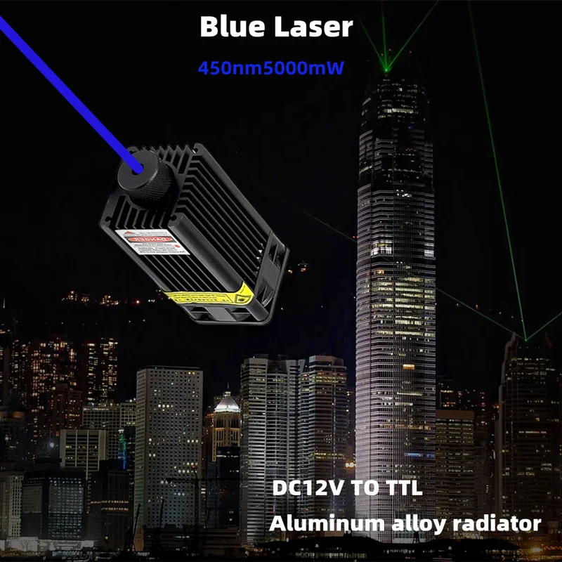 Diode Laser Module - 1PC5000 450nm Blue Light Beam Laser