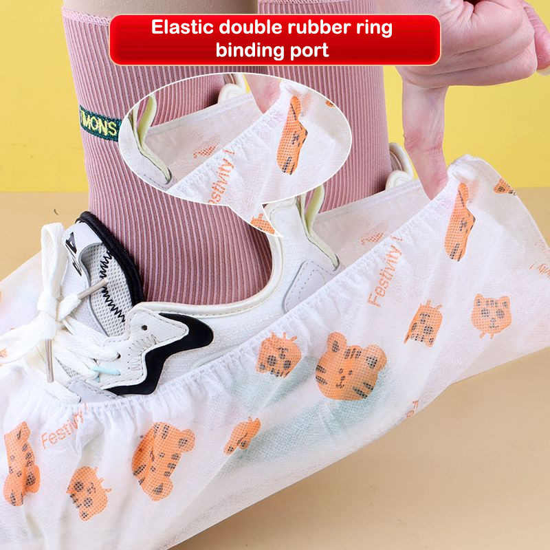 Dust Shoe Cnc - 50 PCS Disposable Thickened Cartoon Shoe