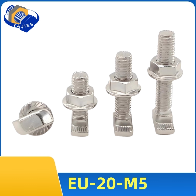 Aluminum T-Slot Profile - 10Sets M5 T Bolt Screw and