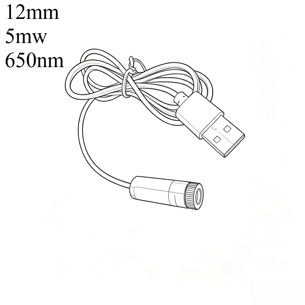 Industrial Laser Line Module - 12mm 5mw Adjustable focus red Diode