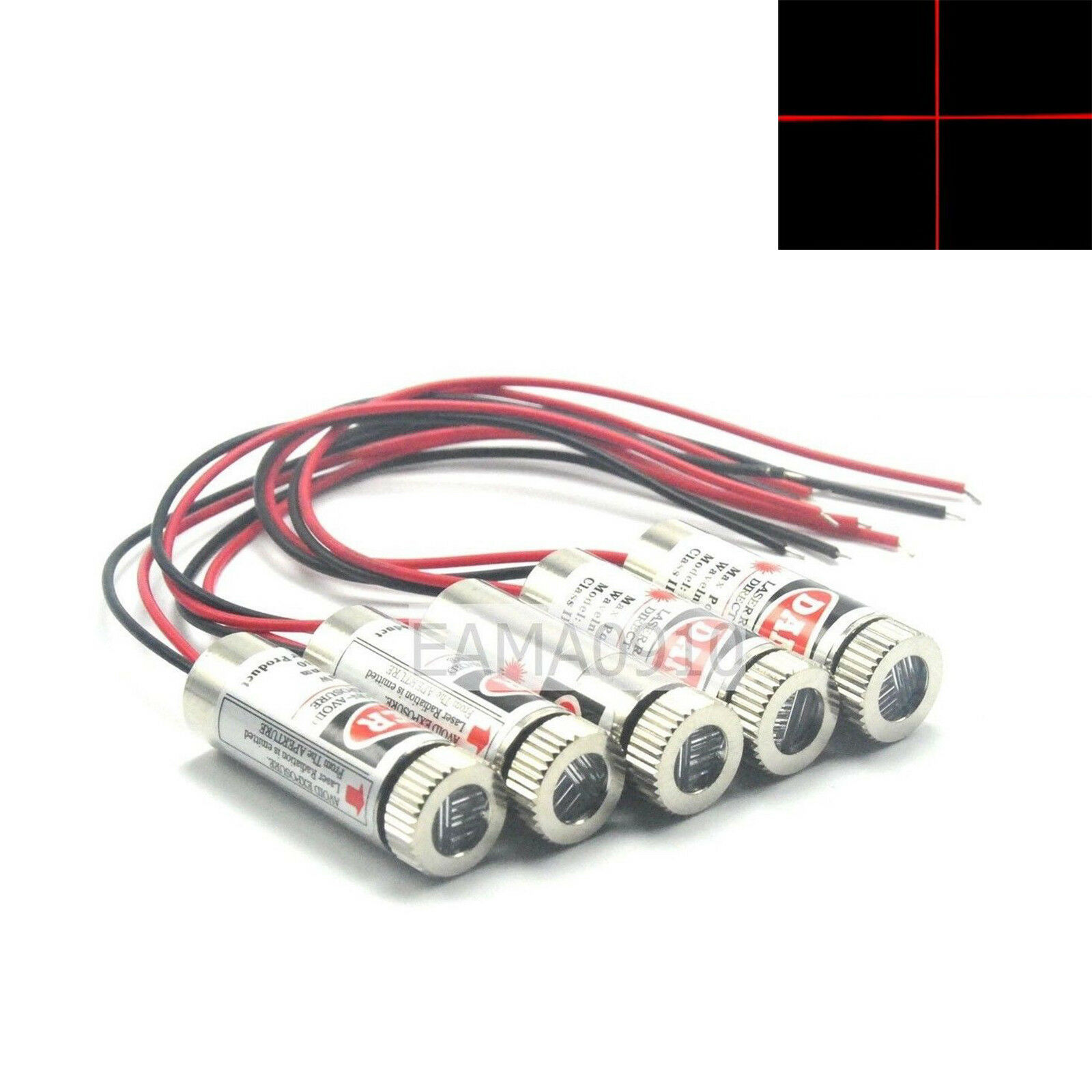Diode Laser Module - 5pcs Focusable 3-5V 650nm 5mW Red