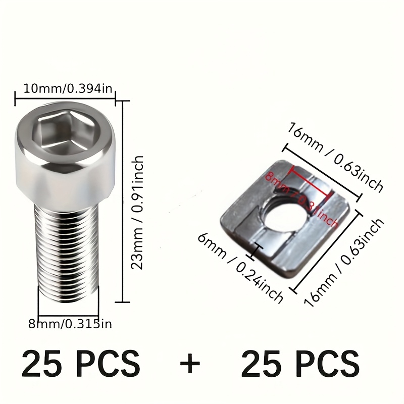 25 Sets Steel Set M8 T-Slot Nu - Aluminum T-Slot Profile review and price