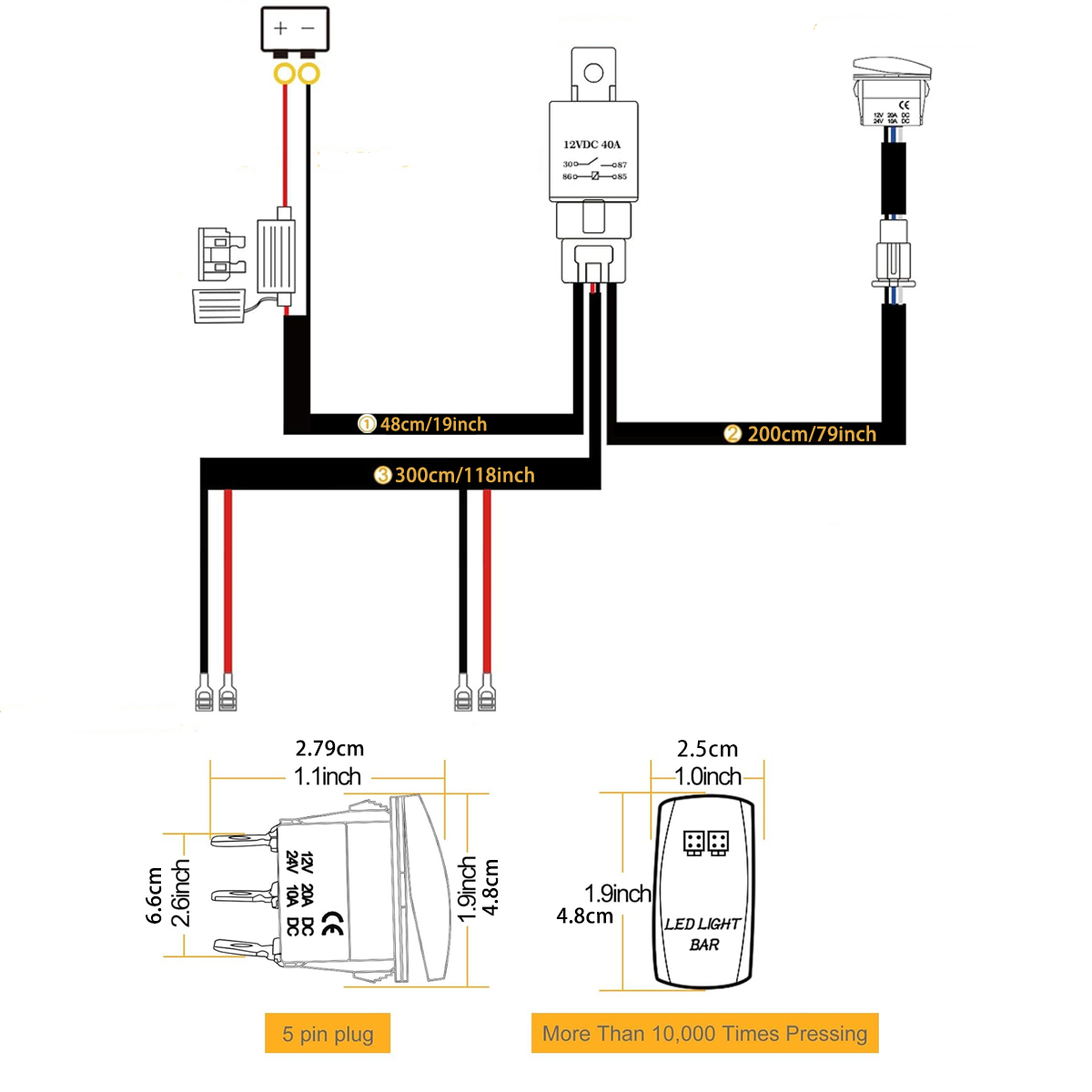 LED Light Bar Wiring Harness K - Industrial Laser Beam review and price