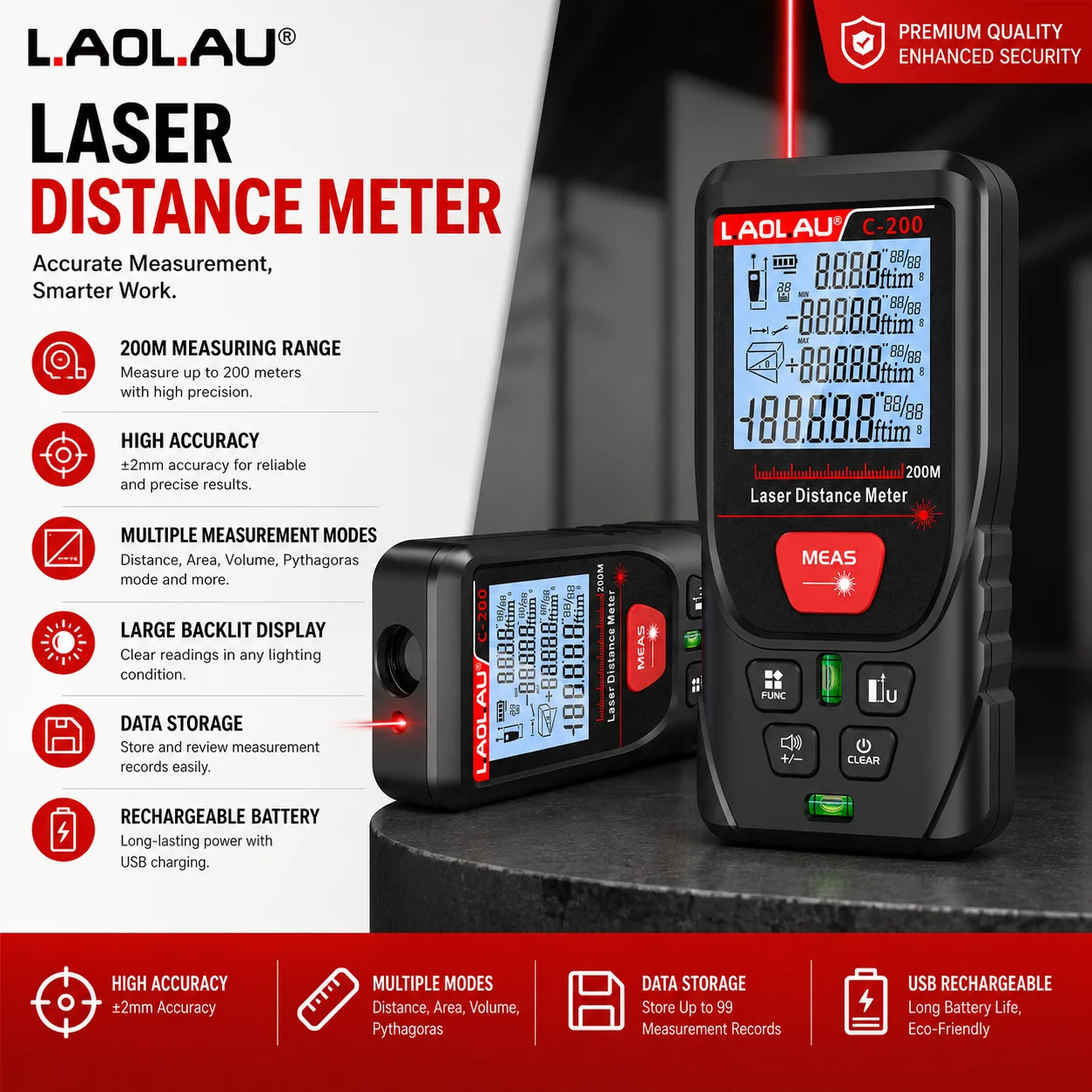 LAOLAU Digital Laser Range Fin - Industrial Laser Rangefinder review and price