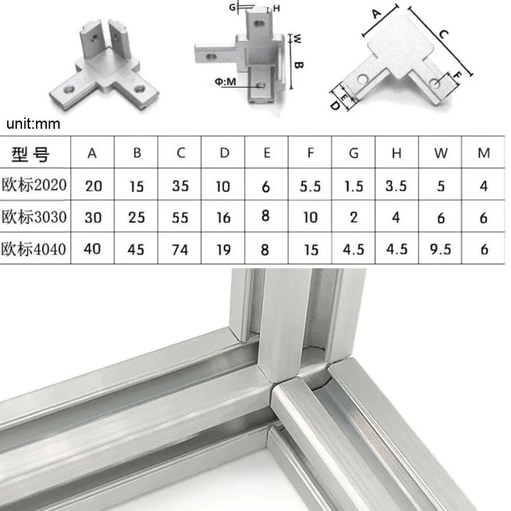 10 Pcs 3 Way Corner Bracket Co - Aluminum T-Slot Profile review and price