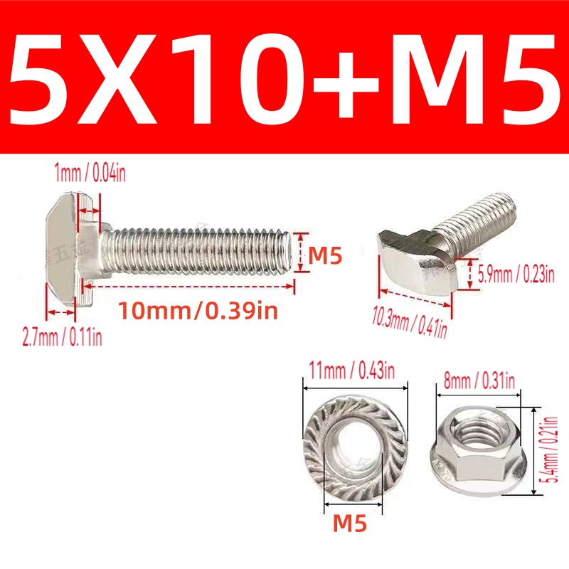 10Sets M5 T Bolt Screw and Hex - Aluminum T-Slot Profile review and price