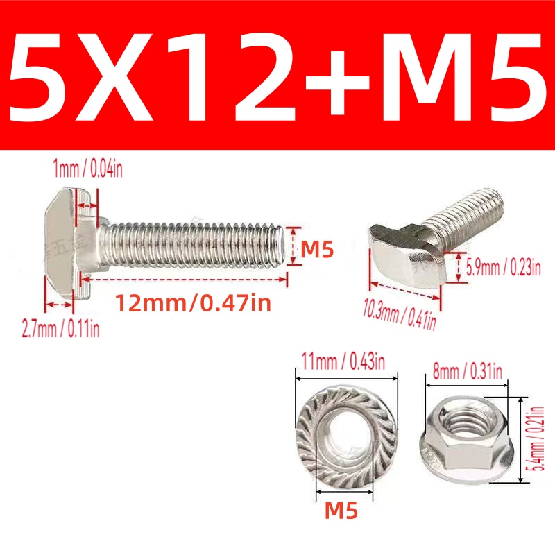 10Sets M5 T Bolt Screw and Hex - Aluminum T-Slot Profile review and price