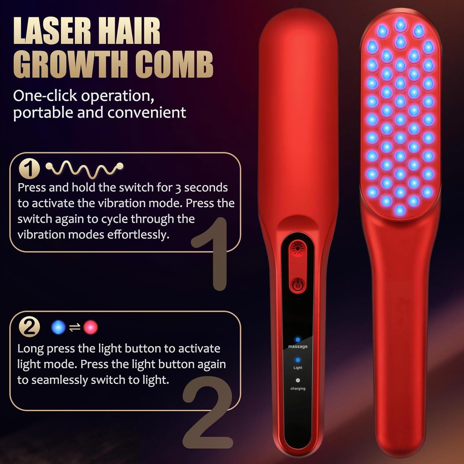 Laser Hair Growth Comb, Red Li - Industrial Laser Beam review and price